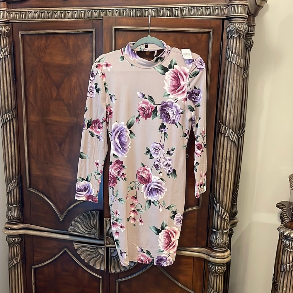 Iris Purple Sheath Dress with Long Cuffed Sleeves